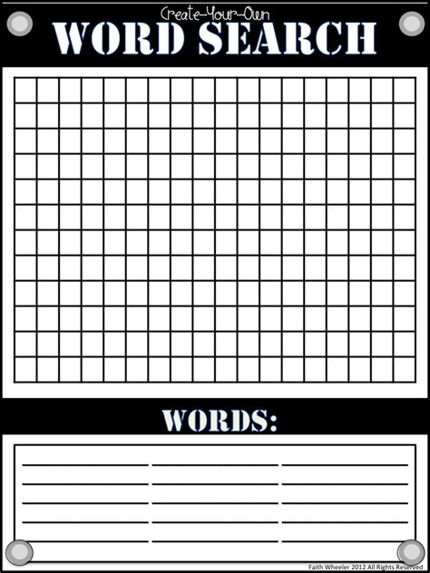 Word Search Template Format