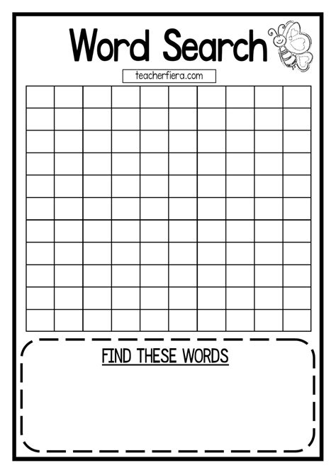 Word Search Templates for Kids