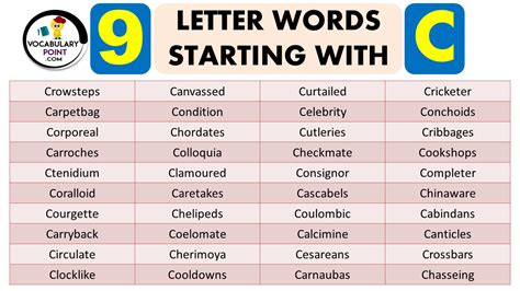 Words Starting with C and Z