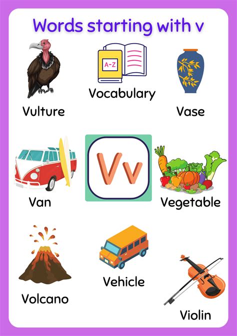 Words starting with V in different contexts