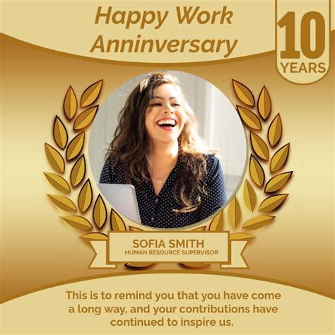 Work Anniversary Template 10