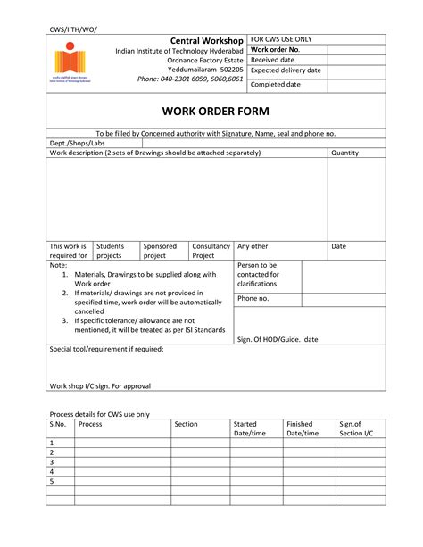 Work order assignment template