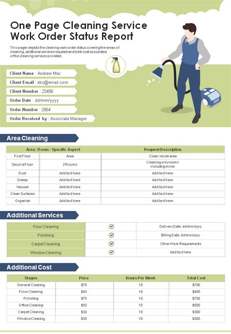 Work Order Status Report Template