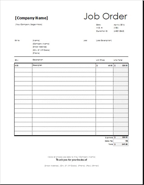 Work Order Template Optimization