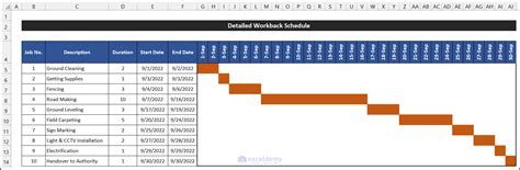 Workback Schedule Template 6