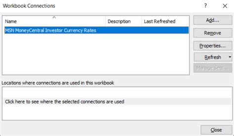 Workbook Connections Feature