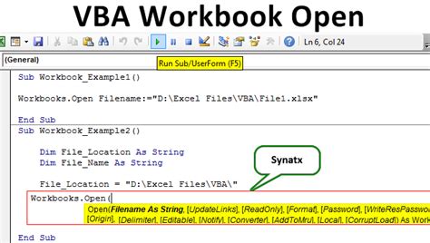 Workbooks Open Method