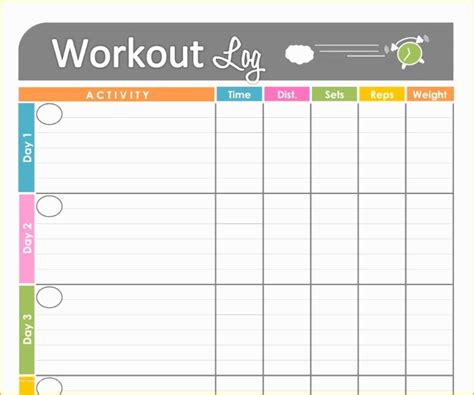 Workout Calendar Template for Teens