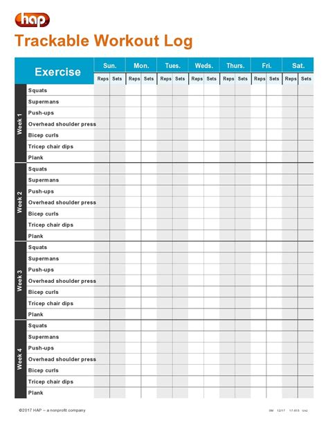 Workout Log Template