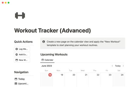 Workout Planner Notion Template