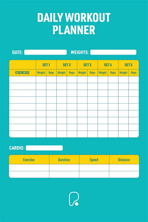 Workout planner template