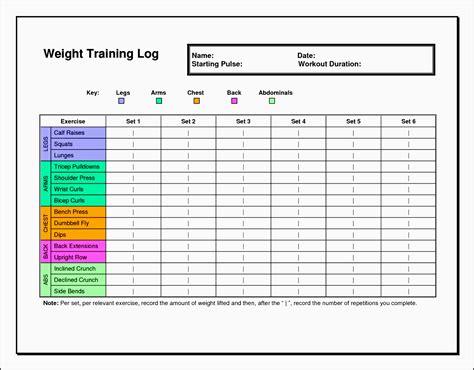 Workout Schedule Excel Template Example 4