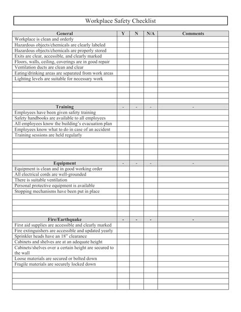 Workplace Safety Template