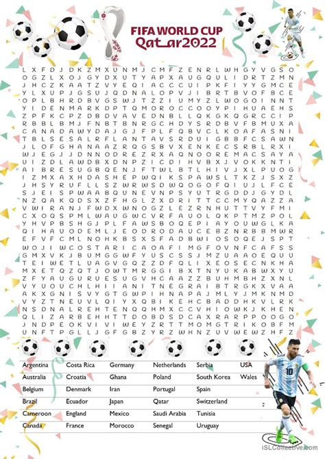 World Cup Word Search Printable 1