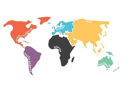 A world map by continent