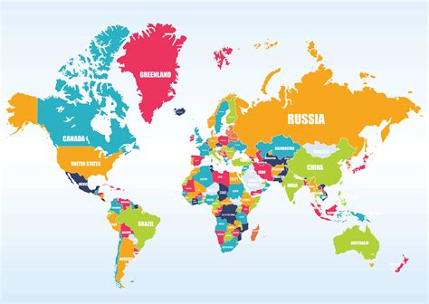 World map with countries