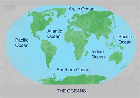 World map with oceans