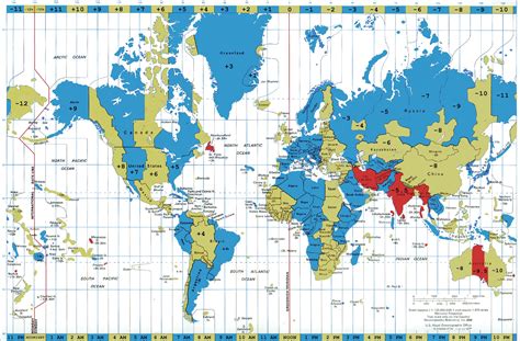 World Map with Time Zones