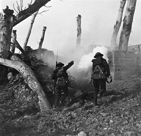 Soldiers in trenches during World War I