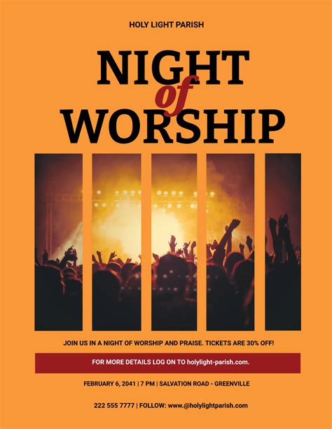 Worship Night Flyer Template 1