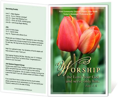 Worship Service Bulletin Template