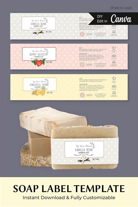 Wrap-around soap label template design