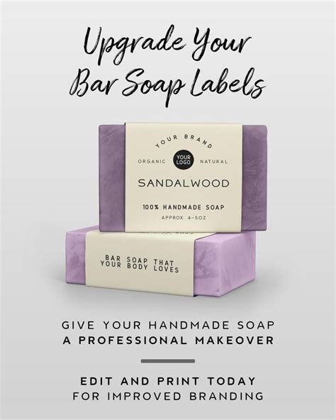 Wrap-around soap label templates