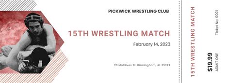 Wrestling ticket template