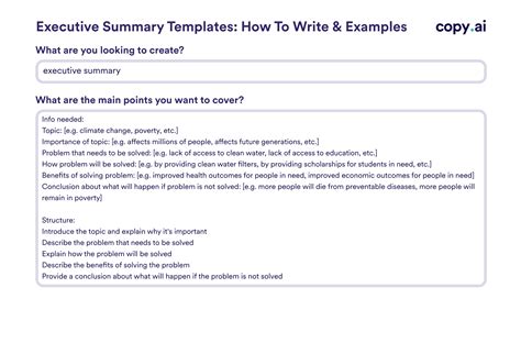 Write Executive Summary