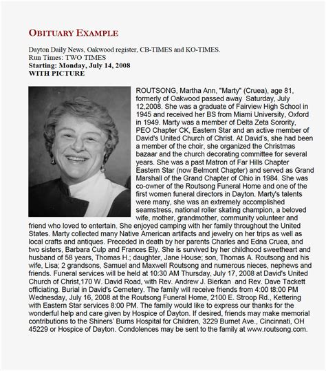 Writing an Obituary