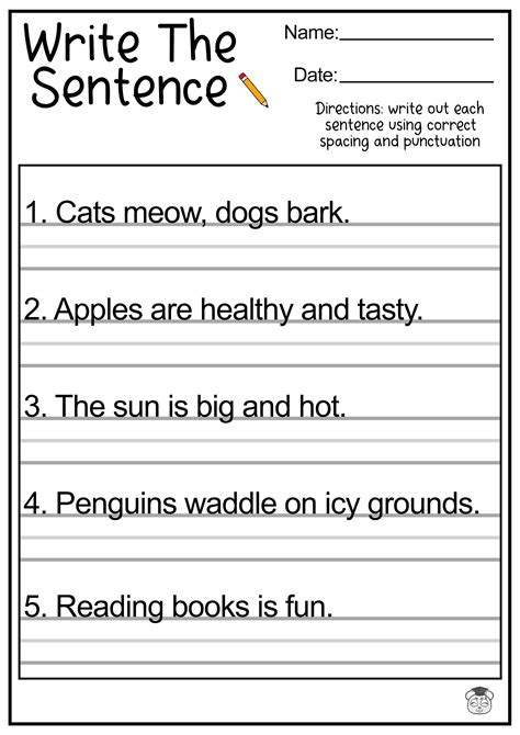 Writing Worksheets for Grade 3