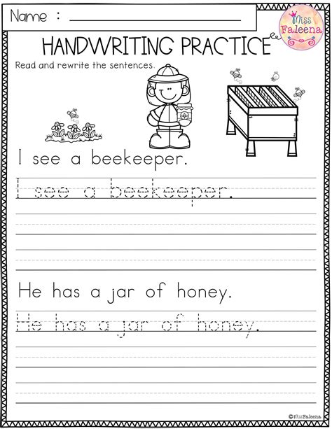 Writing Worksheets Example 1