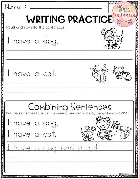 Writing Worksheets Example 3