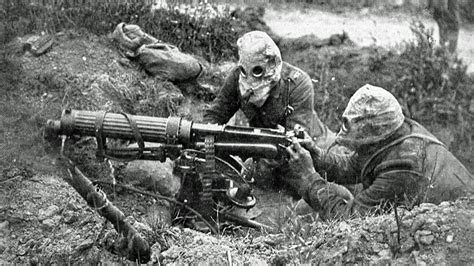 Machine gun fire during WW1