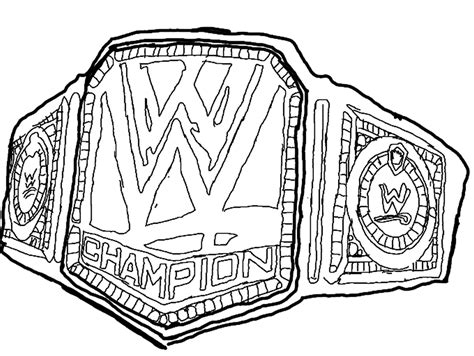 WWE Championship Belt Coloring Page