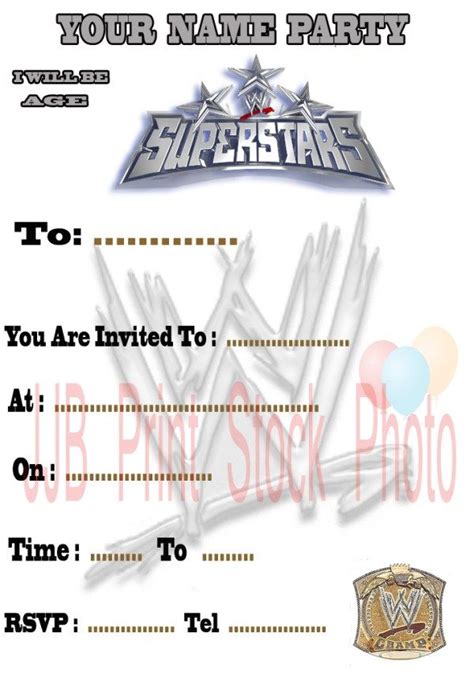 WWE Party Invitations Free