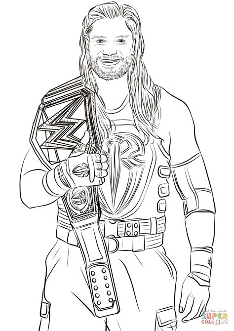 WWE Roman Reigns Coloring Page