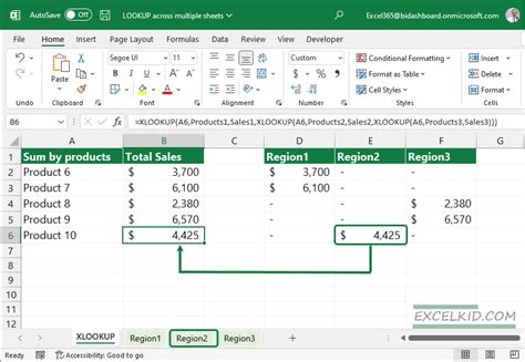 XLOOKUP across sheets examples