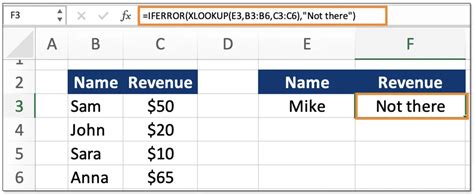 XLOOKUP IFERROR Example