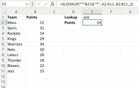 XLOOKUP Wildcards