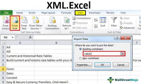 XML to Excel Example