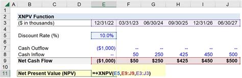 XNPV Function Example