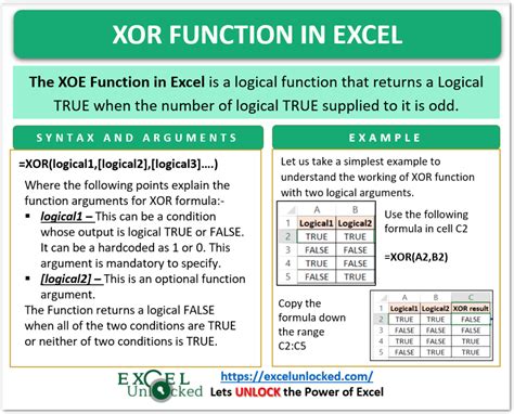 XOR function in Excel