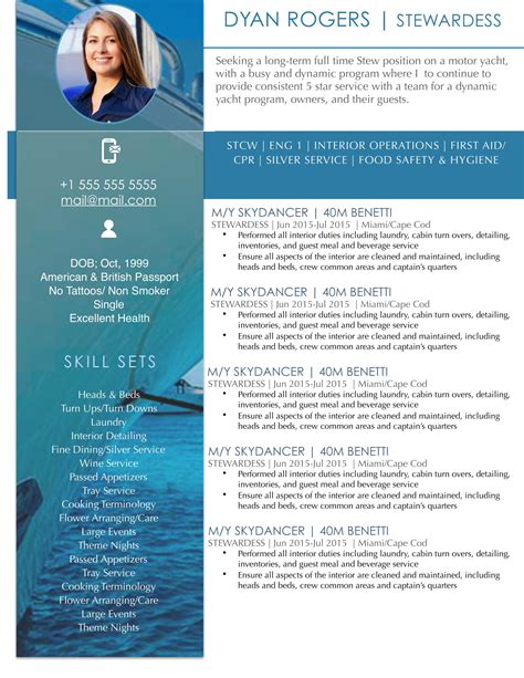 Yachting CV Template 4