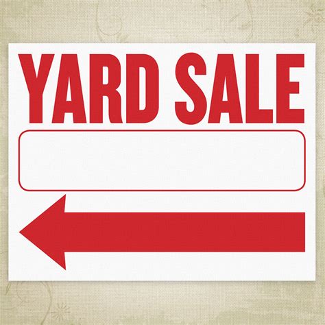 Yard Sale Sign Template 6