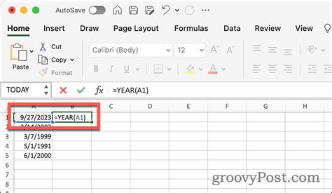 Year Extraction in Excel