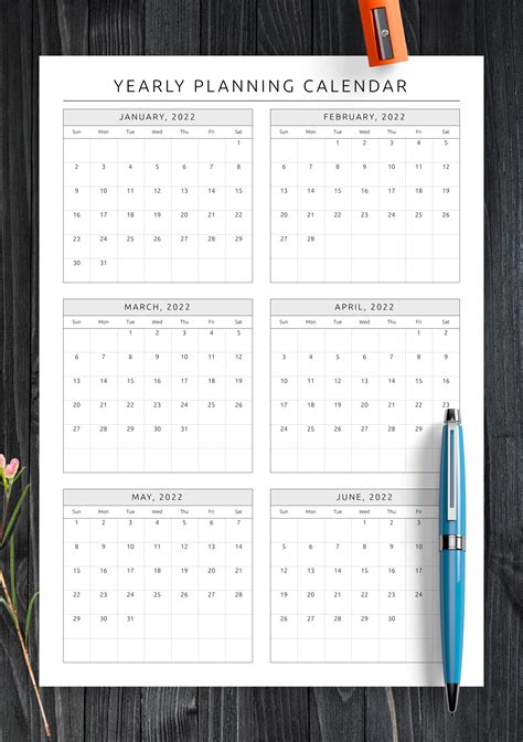 Year Planner Template with Goal Setting