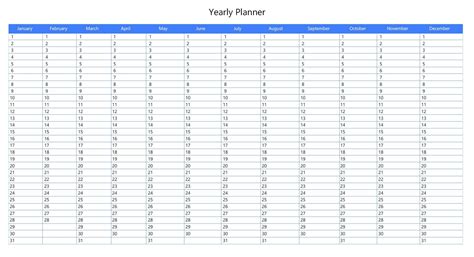 Year Planner Template Excel Benefits