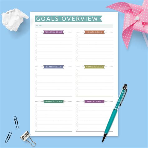 Yearly Goals Template Example