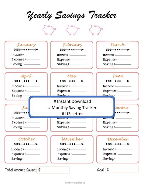 Yearly Savings Tracker